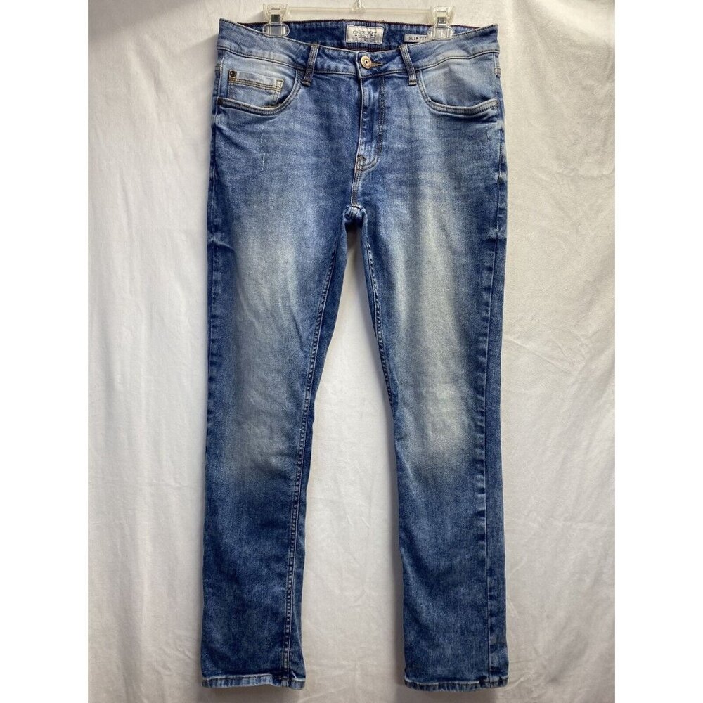 CHEROKEE Slim Fit Mid-Rise Denim Jeans Men Sz36 Light  Blue Stretch Skinny Leg